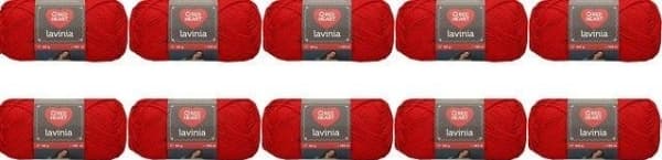 mez crafts Red Heart Lavinia 10x50g red 12