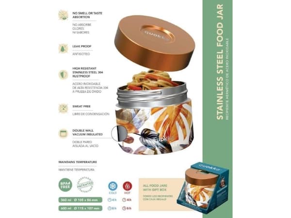 Quokka Whim Food Jar - Termisk lunsjboks / middagstermos 600 ml (marmor)