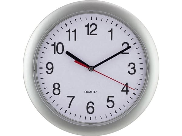 EUROTIME 22222 kvarts väggklocka 25 cm silver