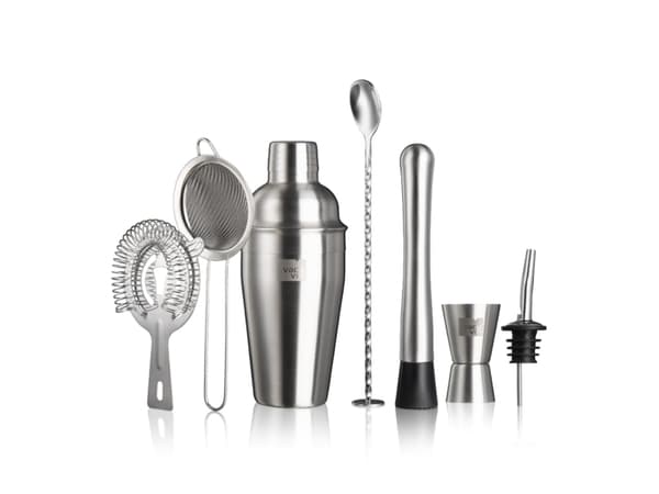 Vacu Vin Cocktail Set 7tlig, Barsked, Fyracentilitersmått, Muddlare, Maracas, Rostfritt stål, Kina, 525 g, 105 mm, 95 mm
