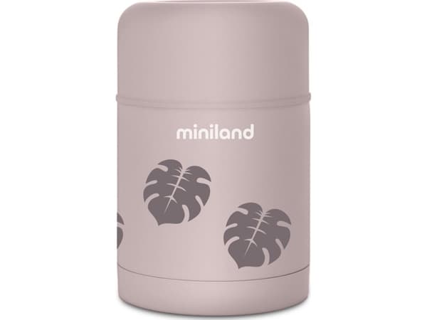 Terra 600 ml meal thermos - powder pink / leaves