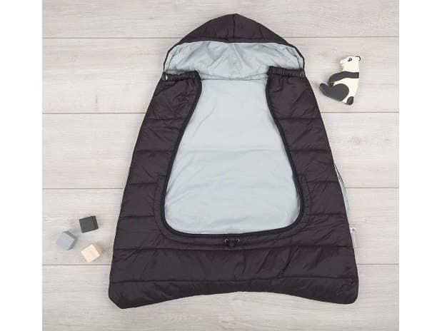 CuddleCo 2in1 Comfi-Cape Sleeping Bag for Baby Carrier/Leg Cover - Black/Gray