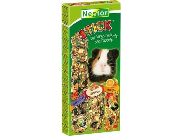 Nestor Nestor-kolbe 3 i 1 for store gnagere og kaniner Røn og rips, mandler, appelsiner 175 g