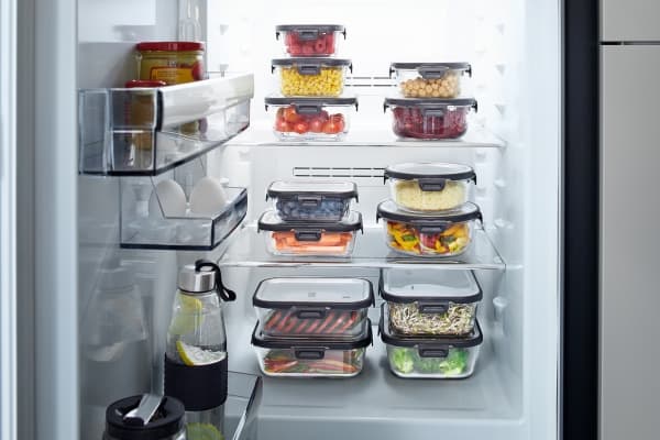 GEFU 12757, Container, Torg, 0,8 l, Svart, Transparent, Glas, Plast, Silikon, Rostfritt stål, 300 ° C