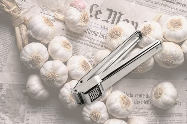 GEFU AGLIO, Vitlökspress med handtag, Rostfritt stål, Rostfritt stål, 28 mm, 165 mm, 49 mm