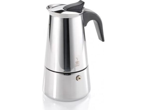 GEFU 16150, Moka pot, Rustfritt stål, Plastikk, Rustfritt stål, 4 kopper, 89 mm, 124 mm