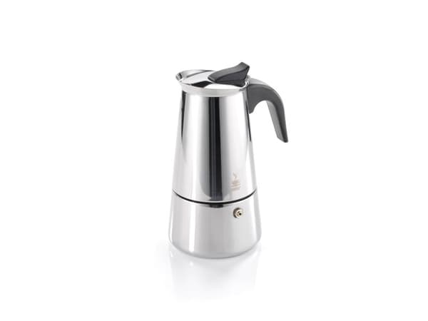 GEFU 16150, Moka pot, Rustfritt stål, Plastikk, Rustfritt stål, 4 kopper, 89 mm, 124 mm