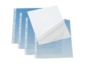 Plastlomme Q-connect klar åben top/side 0,08mm præget A4 PP,10 pk x 100 stk/krt
