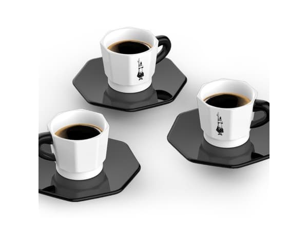 Bialetti RTATZ400, Sett, 0,075 l, Sort, Hvit, Porselen, Kopp, Kaffe