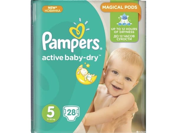 Pampers Active Baby 5 blöjor, 11-18 kg, 28 st.