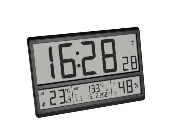 TFA-Dostmann 60.4523.01, Digital vekkerklokke, Rektangel, Sort, 12/24h, -50 - 70 °C, °C