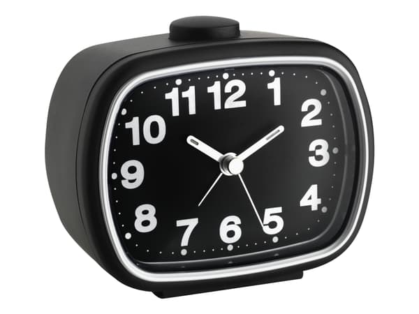 TFA - Alarmklokke - rektangulær - kvarts - skrivebord - svart