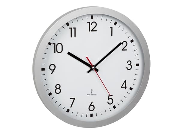 TFA - Klokke - kvarts - veggmonterbar - 30 cm - ramme: sølv