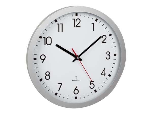 TFA - Klokke - kvarts - veggmonterbar - 30 cm - ramme: sølv