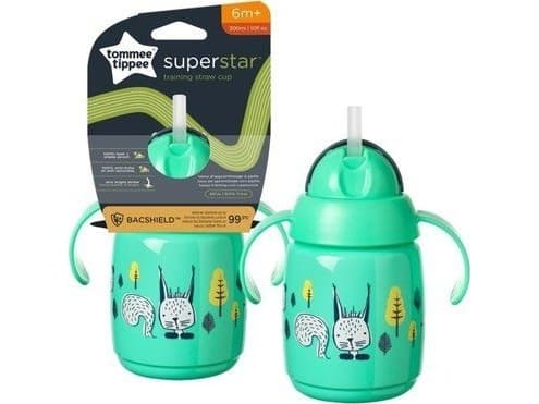 TOMMEE TIPPEE-CUP WITH SUPERSTAR STRAW 300ML 6M+