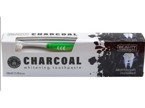 Beauty Formulas Beauty Formulas Whitening Tannkrem Charcoal 100ml + tannbørste