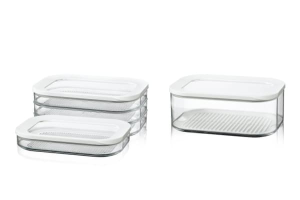 Rosti Mepal Modula 550/3, Laatikko, Suorakulmainen, 1,65 L, Läpinäkyvä, Valkoinen, Polyeteeni, Styreeniakryylinitriili (SAN), 160 mm