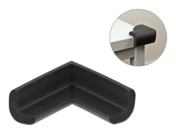 Delock Foam - Kantbeskytter - svart