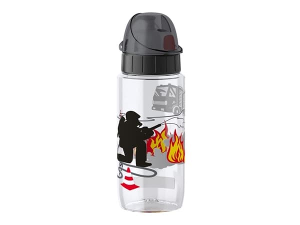 emsa KIDS drikkeflaske Tritan, 0,5 liter, brannmannssvart, tåler fullstendig oppvaskmaskin, avtakbart lokk, - 1 stk (518305)