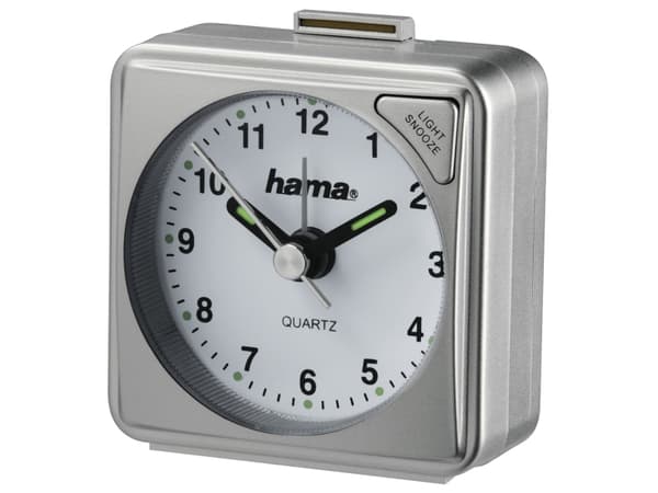 Hama A50, Quartz vekkerklokke, Sølv, Analog, Hvit, AA Mignon, 56 mm