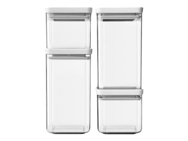 Brabantia Tasty+ - Uppsättning med matförvaringsbehållare - rektangulär - ljusgrå