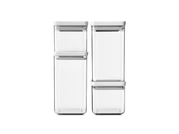 Brabantia Tasty+ - Uppsättning med matförvaringsbehållare - rektangulär - ljusgrå