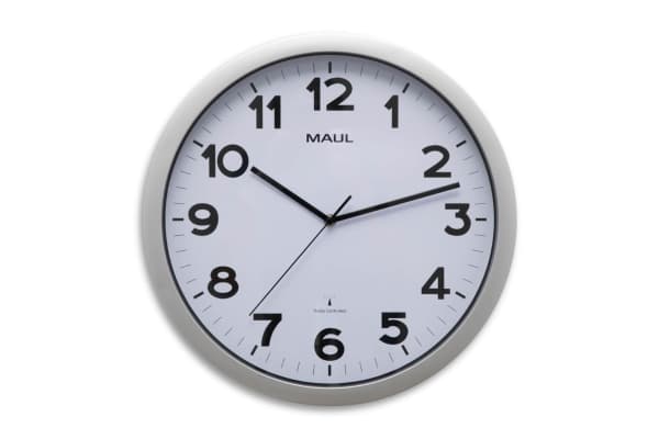 MAUL MAULstep, Vegg, Quartz clock, Rund, Sølv, Hvit, Plast, AA