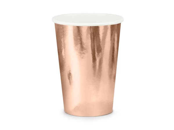 PartyDeco Paperikupit ruusukultaiset 220 ml yhden koon paperikupit