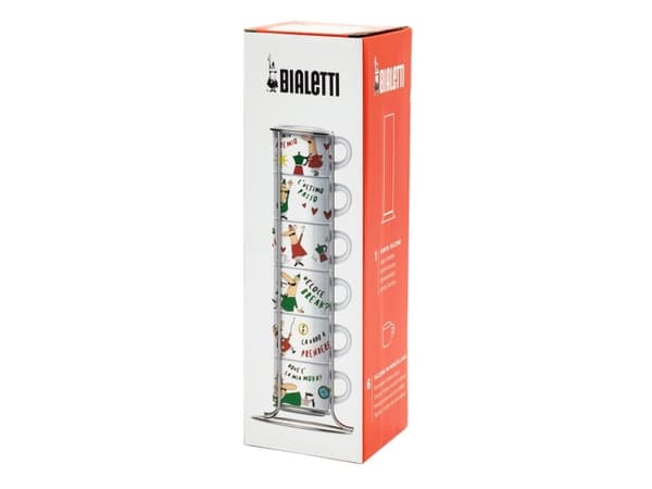 Bialetti L''Omino Italiano, Ställ, Multifärg, Keramiska, Espresso, 6 styck, Låda