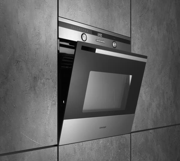 Concept etv7460ss, Medium, Elektrisk ovn, 70 l, Innebygget, Sort, Rustfritt stål, Knapper, Rotasjon