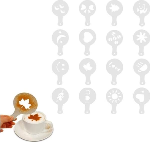 CreativeHome AG514B MALER FOR KAFFEDEKORERINGSMØNSTER 16 stk.