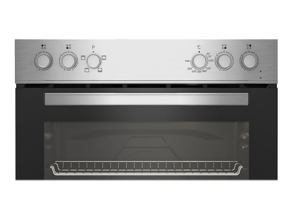 Beko BBUC12020X - Oven med komfyrtopp - innebygd - med selvrens - rustfritt stål