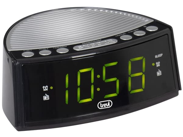 Trevi RC 846 D, Digital väckarklocka, Svart, Silver, FM, PLL, Knappar, LED, AC