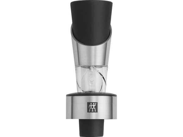 ZWILLING Wine Aerator-Pourer-Stopper, På flaske, Rustfritt stål, Sort, Rustfritt stål, 80 mm, 130 mm, 42 mm