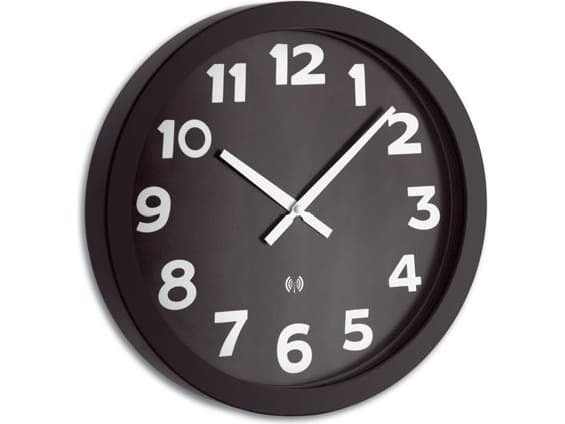 TFA-Dostmann 60.3506, Vegg, Kvartsklokke, Rund, Sort, Hvit, Glass, Metall