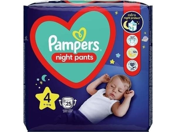 Pampers Night Pants 4, 9-15 kg, 25 szt.