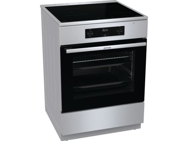 Gorenje GEIT6C60XPG, Frittstående komfyr, Rotasjon, Berøringskontroll, Rustfritt stål, Rustfritt stål, Toppen foran, Elektronisk