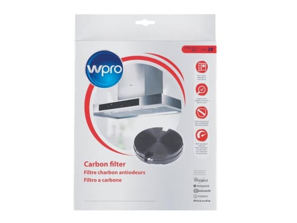 Wpro CHF029/1, Filter till spiskåpa, Svart, Kol, Whirlpool, 33 mm, 250 g