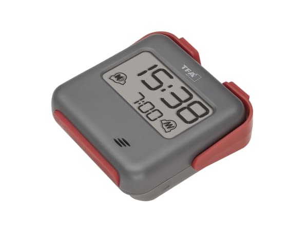 TFA-Dostmann 60.2031.10, Digital vekkerklokke, firkant, Grå, Rød, 12/24h, Alle kjønn, Alarm