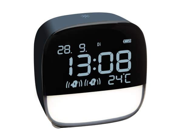 TFA-Dostmann 60.2034.02, Digital vekkerklokke, firkant, Blå, Plast, 12/24h, 0 - 50 °C