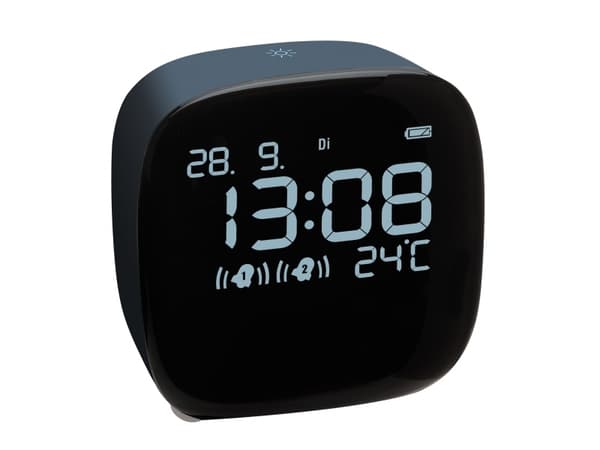 TFA-Dostmann 60.2034.02, Digital vekkerklokke, firkant, Blå, Plast, 12/24h, 0 - 50 °C