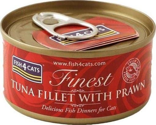 Fish4Cats Fish4Cats - tunfiskfileter med reker, våt kattemat, 70g universal