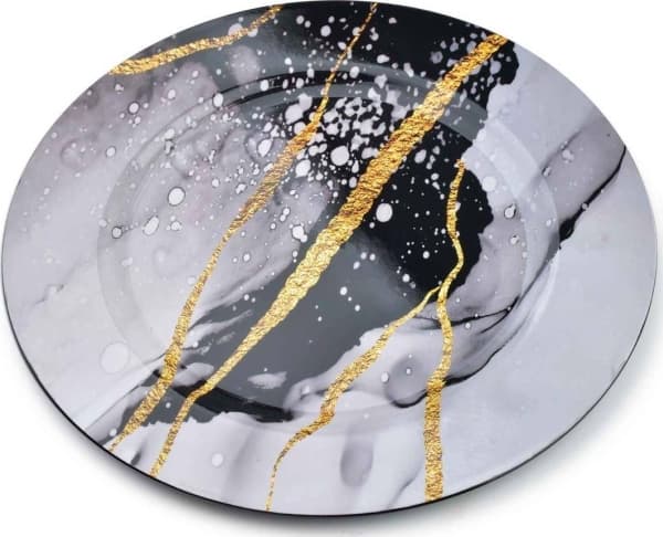 Mondex Underplate Blanche Abstract 33 cm