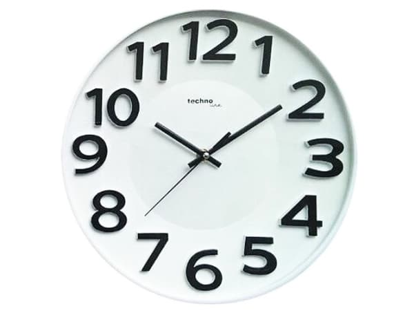 Technoline WT 4100, Vegg, Quartz clock, Rund, Hvit, Plast, Batteri