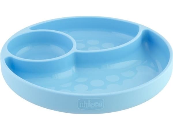 Chicco 00010216200000, Småbarnstallerken, Blå, Silikon, Gutt/Jente, 1 år