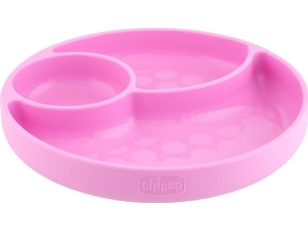 Chicco 00010216100000, Pikkulasten lautanen, Vaaleanpunainen, Silikoni, Poika/tyttö, 1 vuosi/vuosia