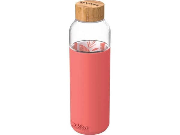Quokka Flow - Vattenflaska av glas 660 ml (Inner Pink Botanical)