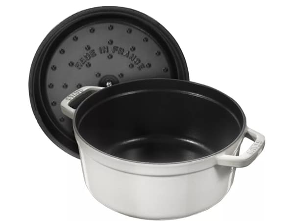ZWILLING STAUB LA COCOTTE, Stekeform, Rund, Støpejern, 5 person(er), Keramisk, Gass, Halogen, Induksjon, Forseglet Plate, Hvit