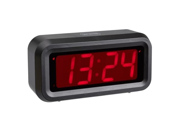 TFA-Dostmann 60.2024.10, Quartz vekkerklokke, Rektangel, Antrasitt, Plast, Batteri, AA
