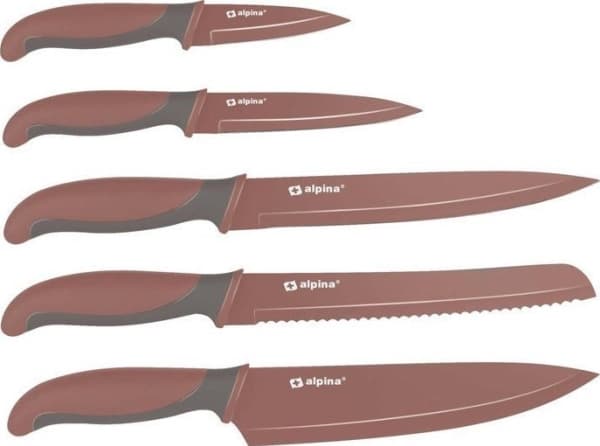 Alpina - kniver i rustfritt stål (burgunder)